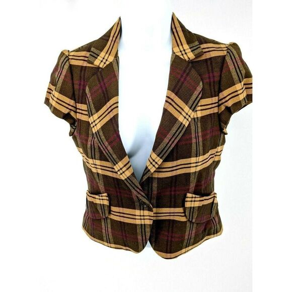 BCBGMAXAZRIA Blazer Jacket Plaid  Academia - Picture 1 of 11